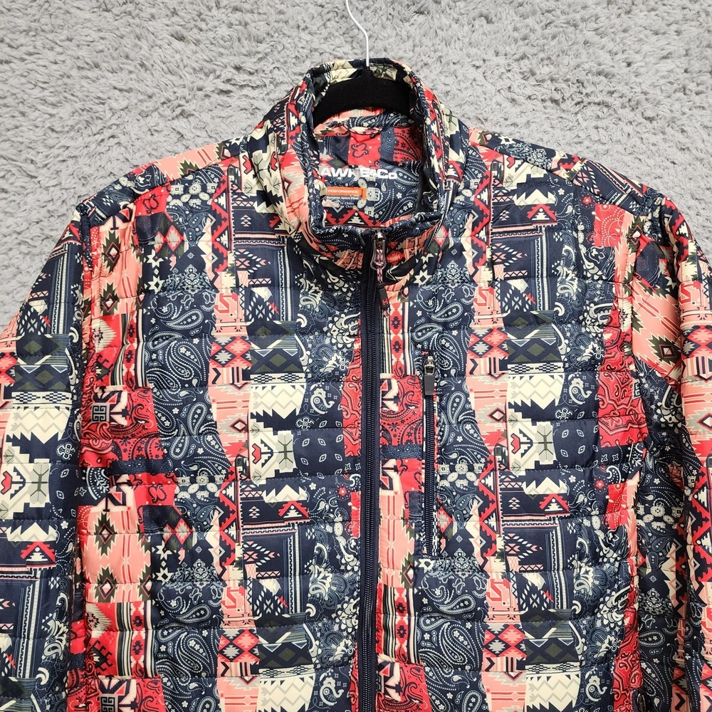 Hawke & Co Pro Performance Bandana Print Puffer Jacket Mens Large‎ Full Zip - Picture 3 of 10